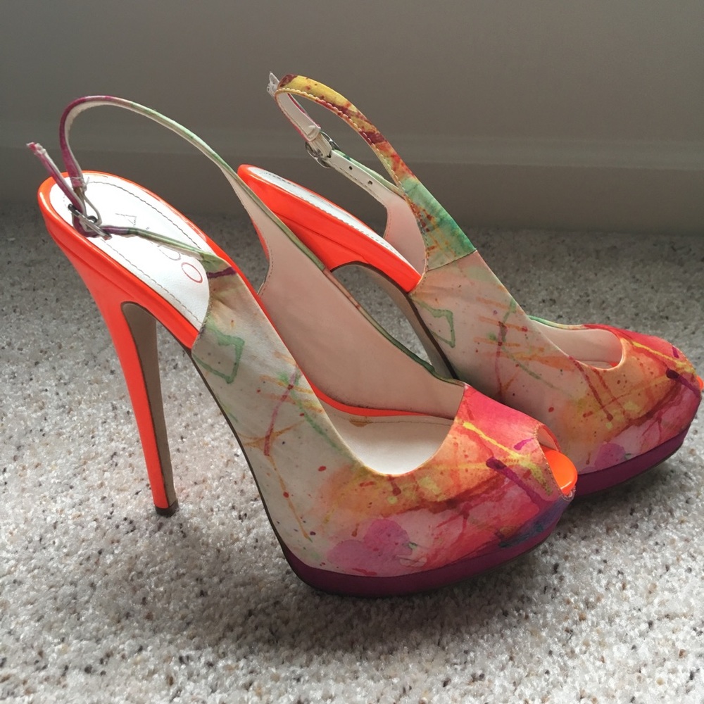 Aldo Beautiful Peep Toe Pumps Size 38 - Picture 2 of 6